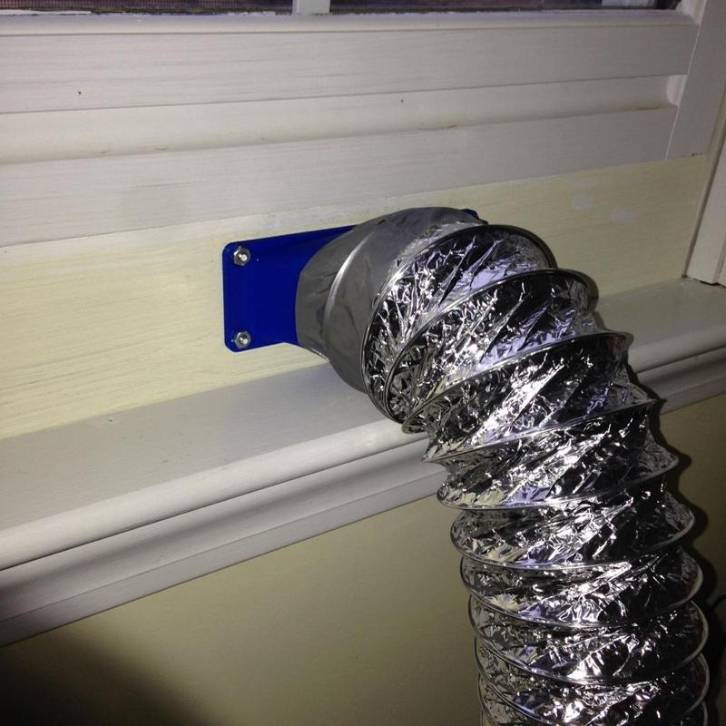 Fan ducts to exhaust printing fumes to the outside