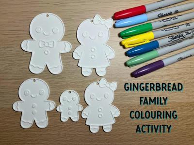 Gingerbread Family Colouring Christmas Activity