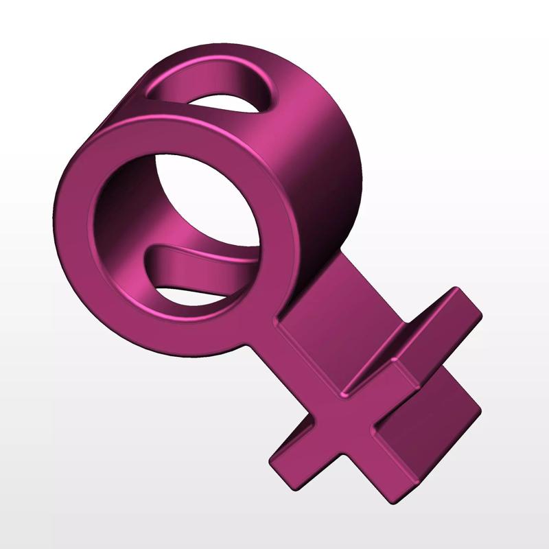 3D printed model of the Female Gender Symbol