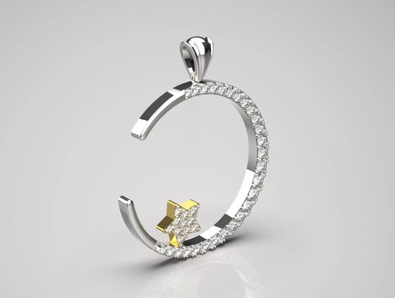 moon star jewelry pendant jp0050