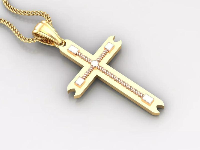 High Cross Pendant Light Gold 18K 4CP091