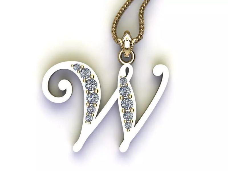 Fancy Font Style Pendant W