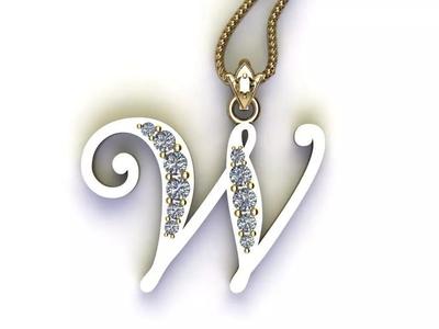 Fancy Font Style Pendant W