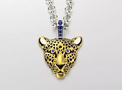 Jewelry Necklace Leopard Pendant with Enamel for vis 0076 V4-1