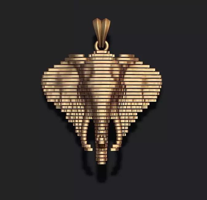 sliced elephant pendant