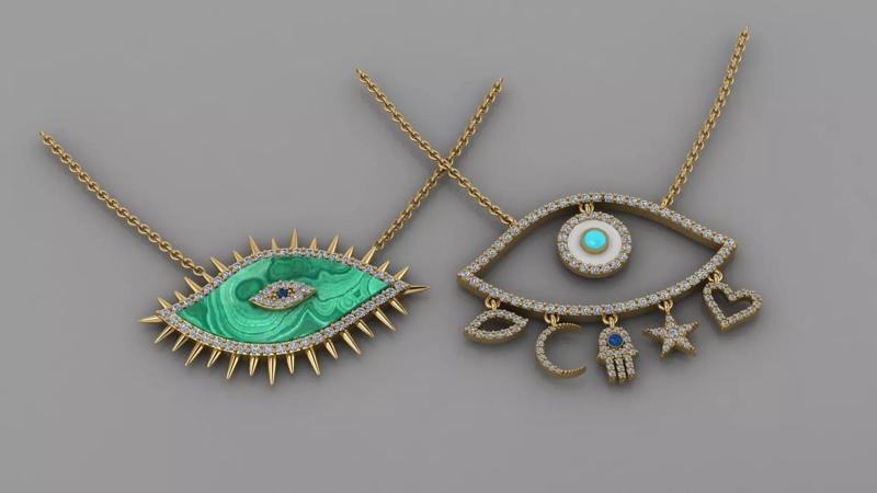 evil eye pendant enemel