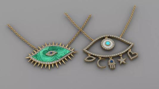 evil eye pendant enemel