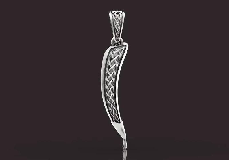 Man Celtic Viking Horn Pendant 1429