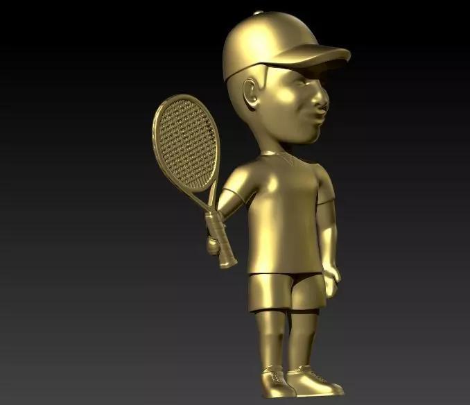 male Tennis Player Pendant