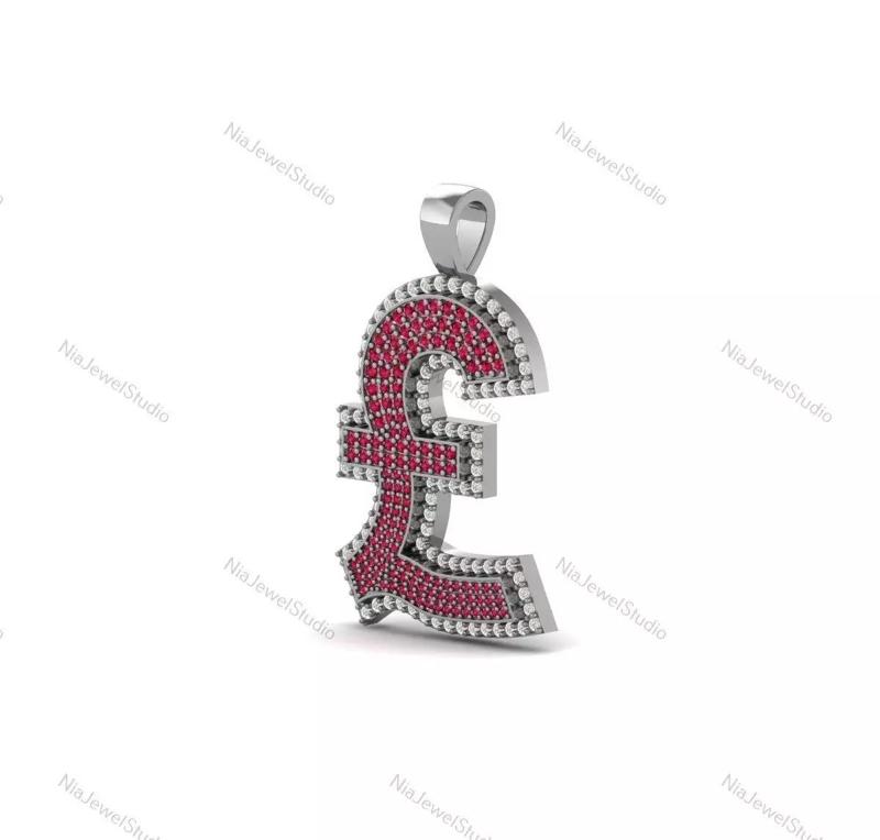 Pound Sterling Symbol Pendant-3D Jewelry Model