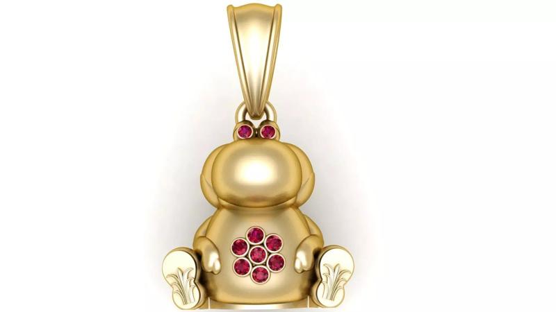 hippo-inspired pendant