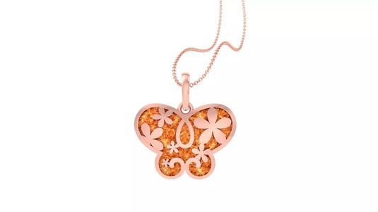 Butterfly Light Weight Kids Pendant Necklace Charms 3dm stl obj