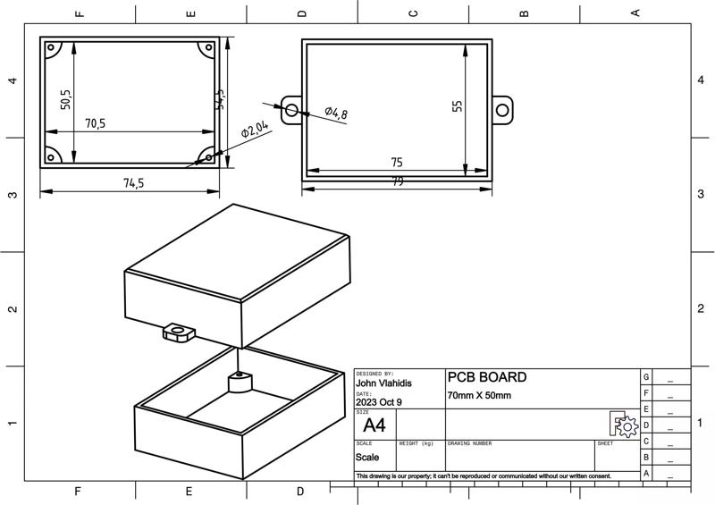 ELECTRICAL AND PCB 70MMX50MM PROTECTION BOX