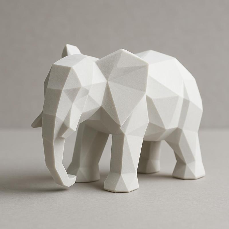 Geometric Elephant Figurine