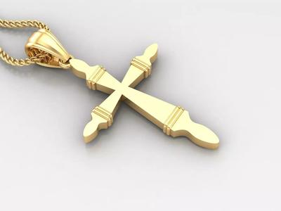 Light Gold 18K Cross Pendant 2CP085