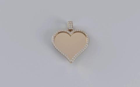 Heart Picture Pendant - Smaller Stones - 30mm Wide