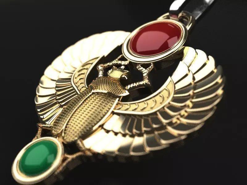 Winged Scarab pendant classic