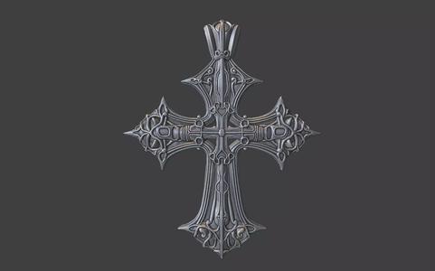 ornate silver cross pendant  christian jewelry