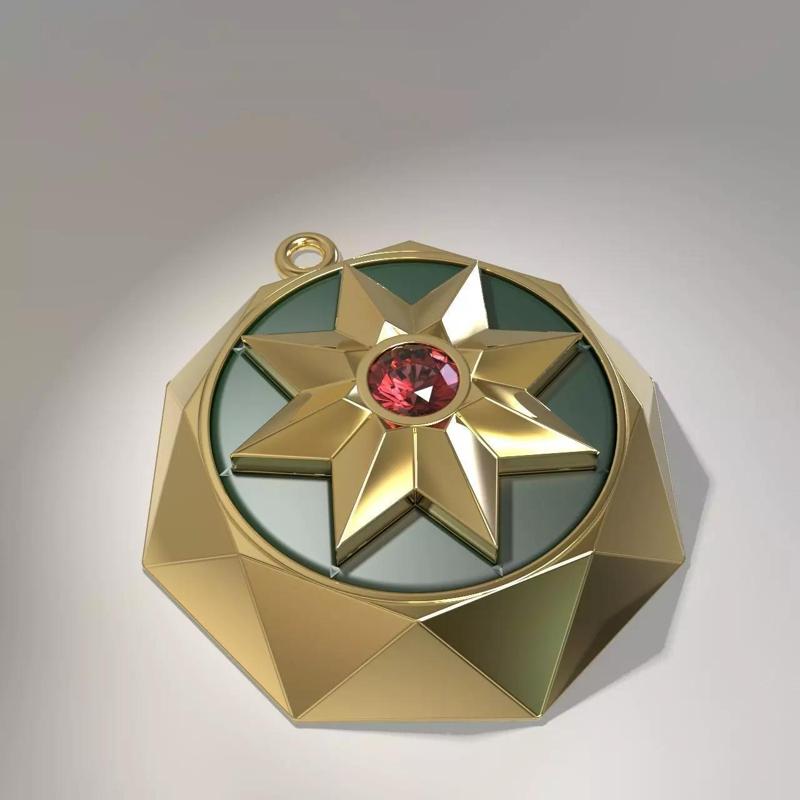 Geometric Star Pendant 3D Model  STL and 3DM Files