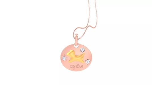 Puppy Star Diamond Light Weight Kids Pendant Necklace Charms 3dm