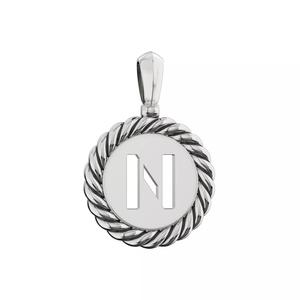 N175 N sterling silver pendant with letter