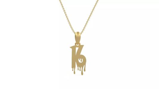 Model 1249 16 Bloody Terror Initial Number Pendant