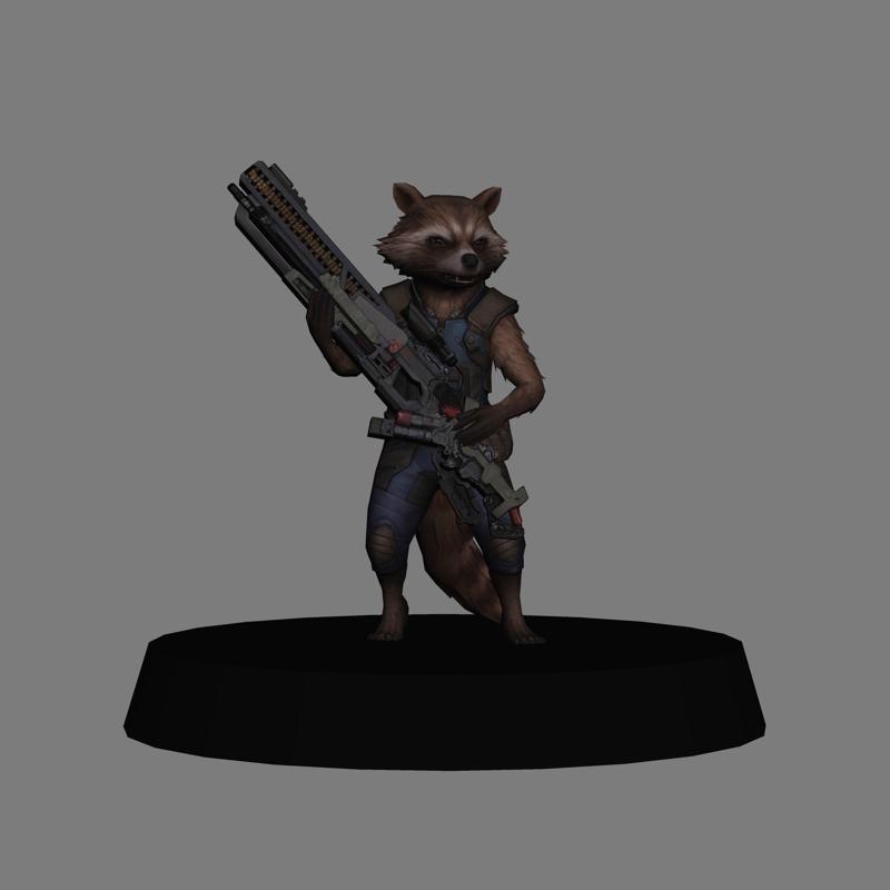 Rocket Raccon- Avengers Infinity War LOW POLYGONS AND NEW EDITION