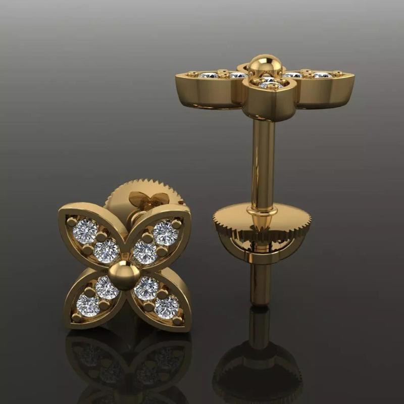 Clover Charm Stud Earring