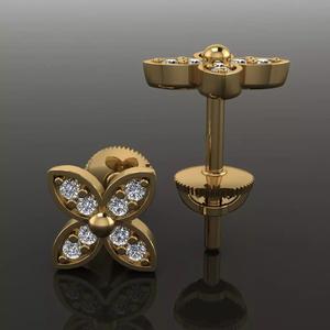 Clover Charm Stud Earring