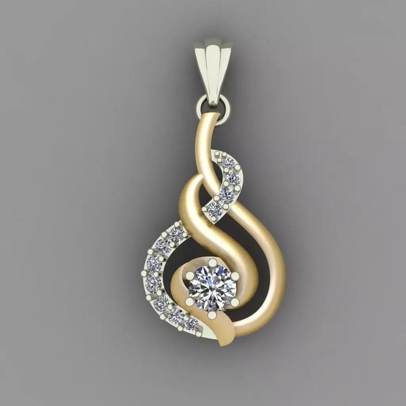 Diamond Women pendant 3D print Model