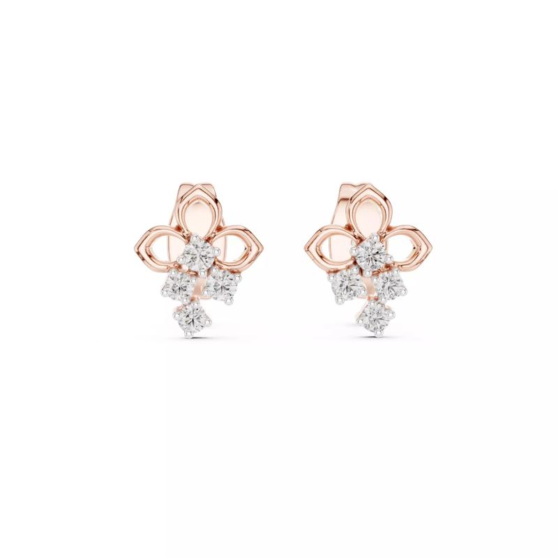 Diamond Studs Earrings 3dm stl renders details 360 animation