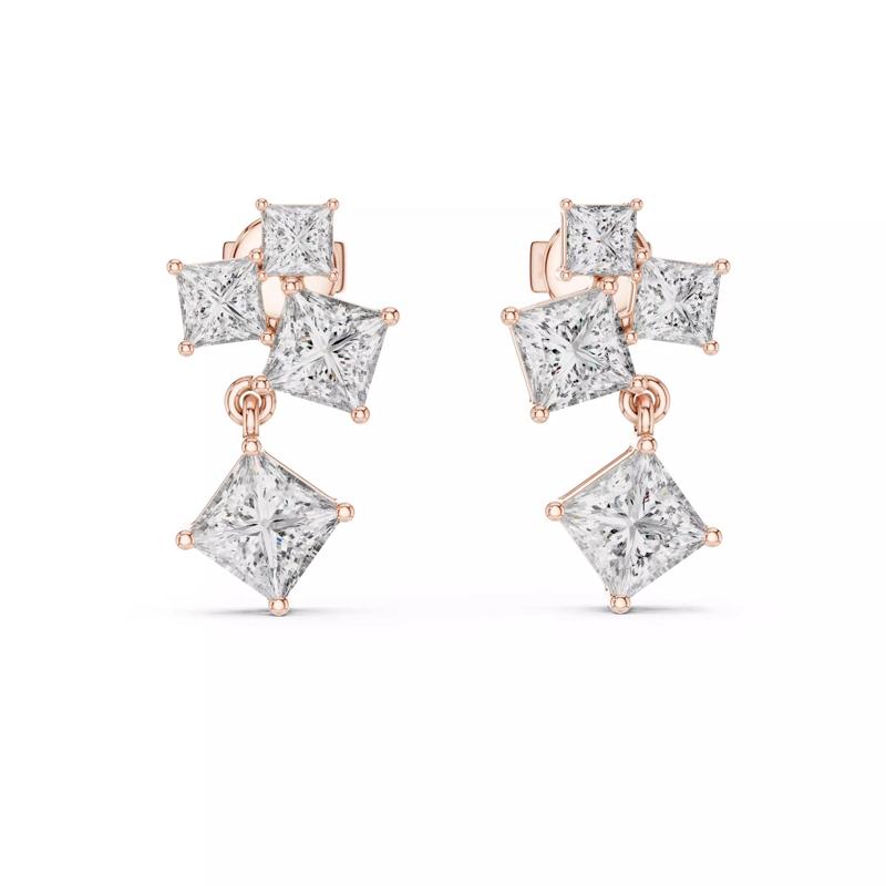 Diamond Hoops Earrings 3dm stl renders animation videos details