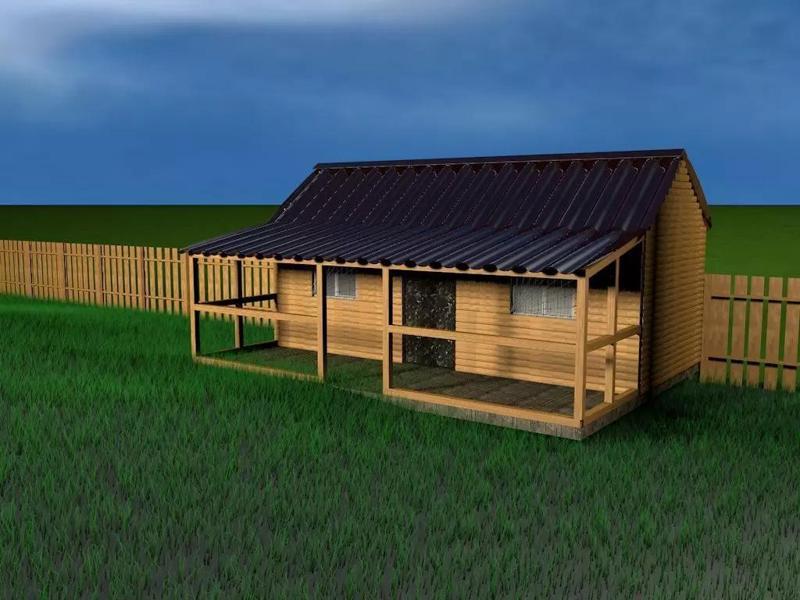 House cabin with metal roof