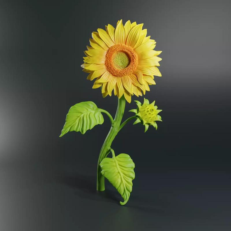 Sunflower - Ready for 3D Print
