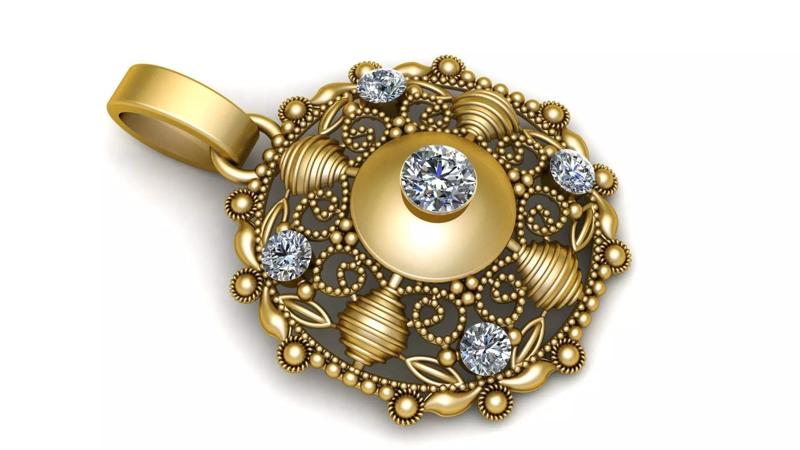 TRACERY STYLE PENDANT 3D PRINTABLE MODEL