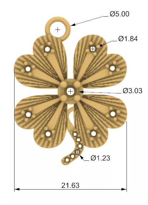 Clover pendant dije trebol