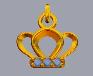 Sterling Silver Crown Design Charm Pendant Jewelry