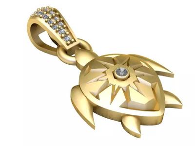 Turtle Pendant 3D PRINTABLE MODEL
