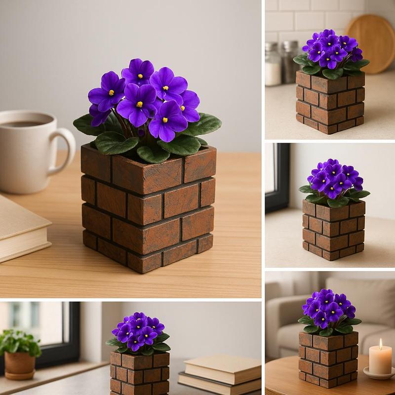 Brick-Textured Planter | Tuğla Desenli Şık Saksı