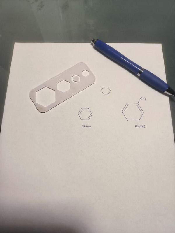 Exagon Organich Chemistry Stencile