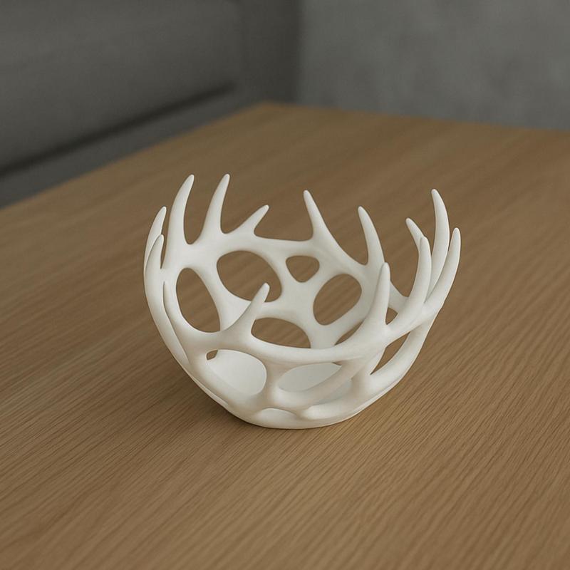 ANTLER BOWL - NATURE-INSPIRED DESIGN / HOMEDECOR / STL / VORONOI / DESIGNER / 3D-PRINTED
