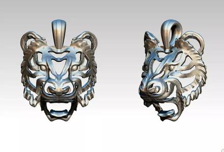 Tiger Pendant jewel silver gold