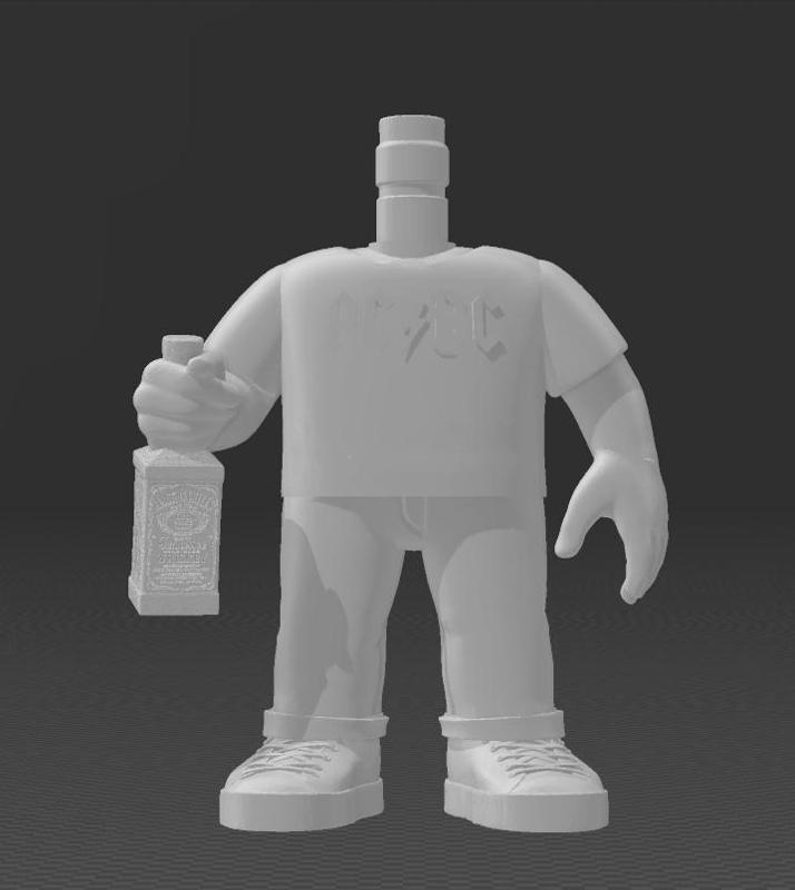 Funko Pop casual body t-shirt ac/dc and jack daniels bottle