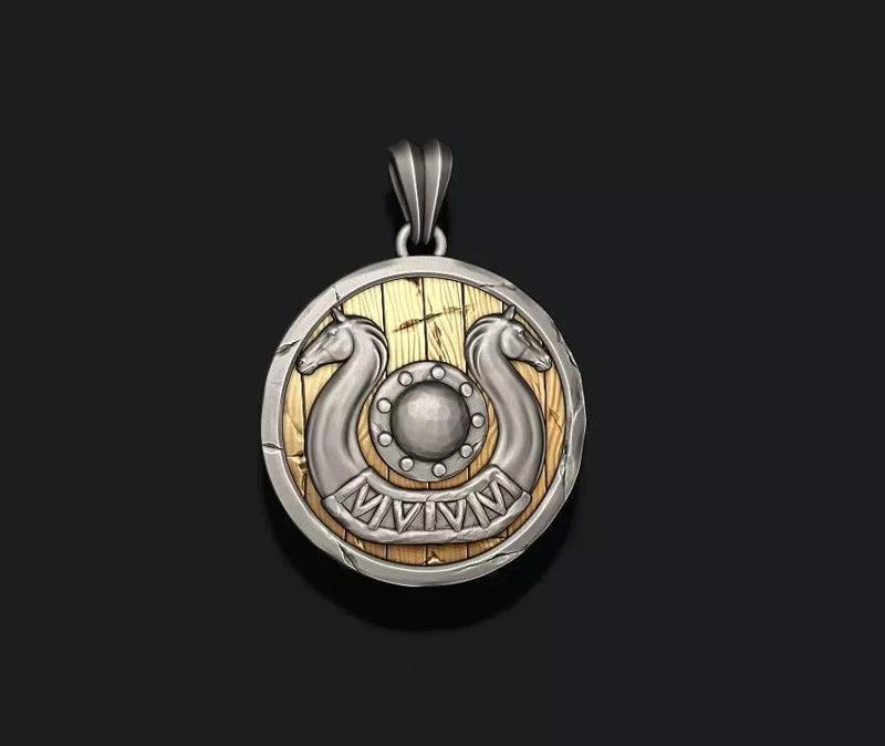 Viking shield pendant