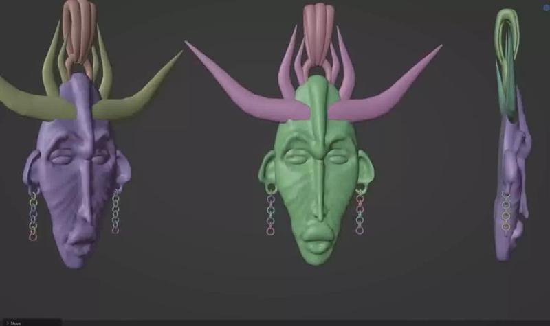 African Baule Sun Mask