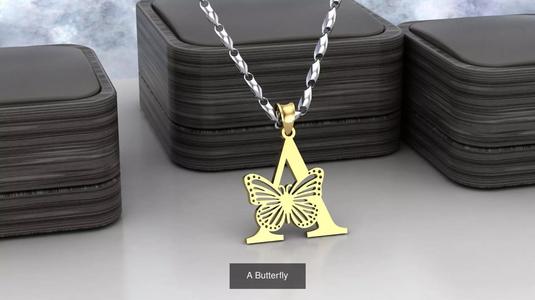 A Alphabet with butterfly