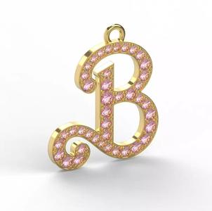 230721 Pendant Barbie B letter 3D print model
