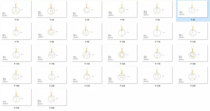 26 Alphabet letter Initials Pendants Charms