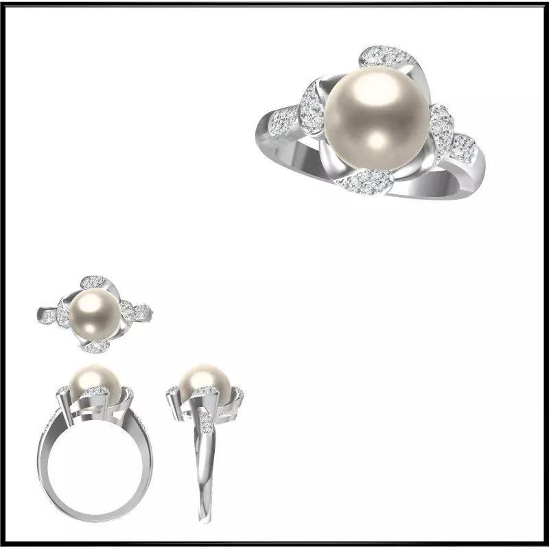 JCD Format White gold pearl set jewelers file set