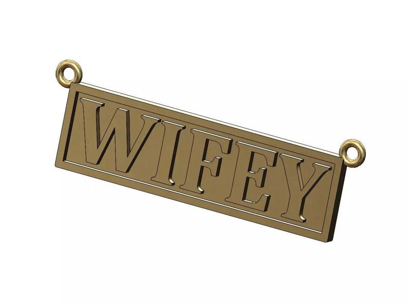 Wifey fashion necklace and bracelet tag